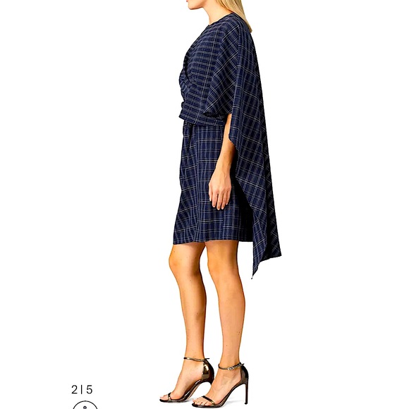 Prabal Gurung Dresses & Skirts - Prabal Gurung Navy Plaid Cape Dress - NWOT, size 6
